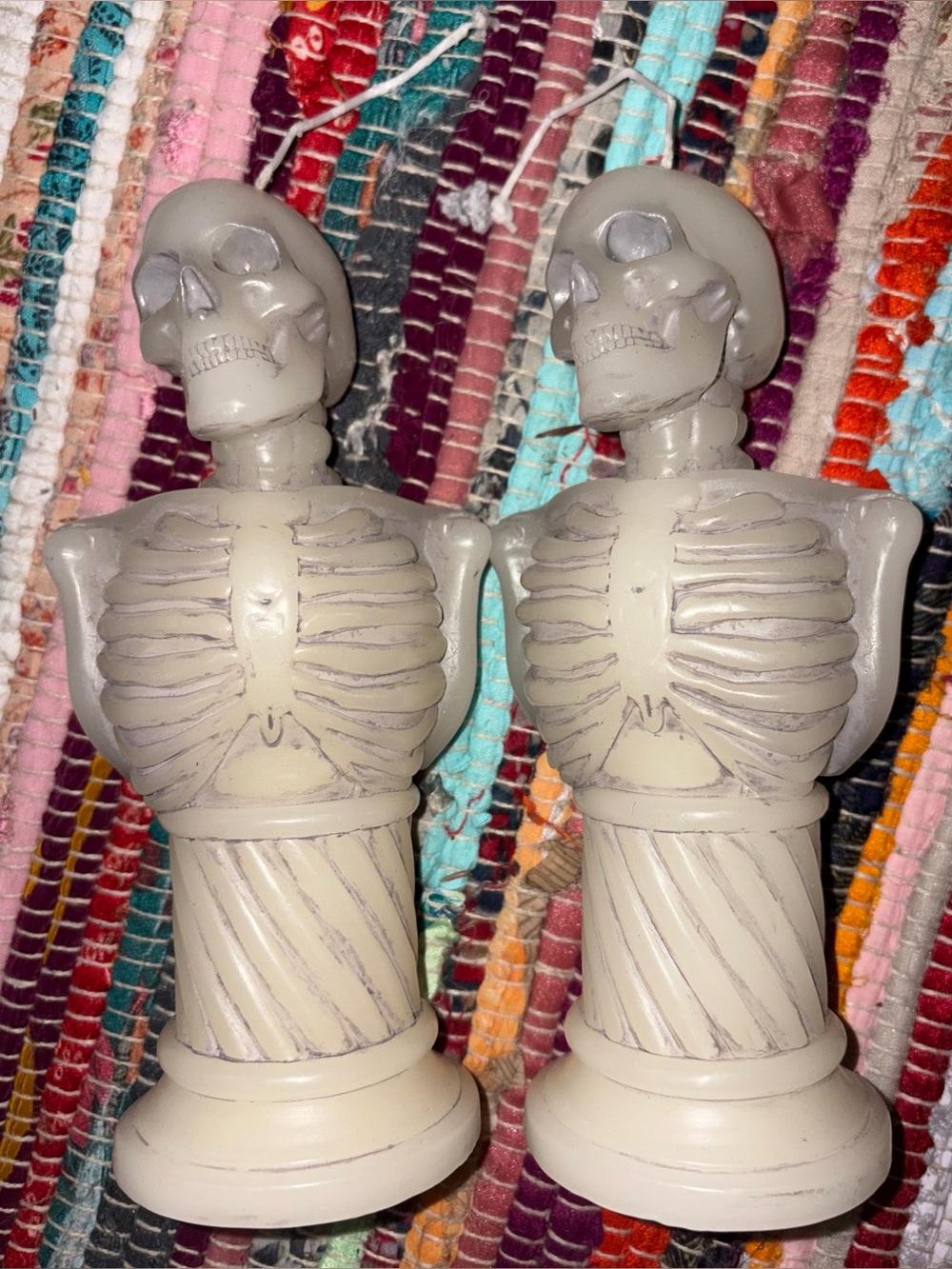 Halloween 2 skull skeleton candles💀